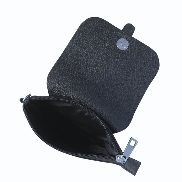 Leather Messenger Bag for Men & Women –Blue Crossbody Shoulder Bag, Side Sling - Picture 5 of 10